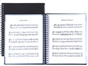 Sheet Music Folder for Sheet Music 8.5" X 11" | 60 Page Sheet Music Binder | Sheet Music Holder by SIER FINS