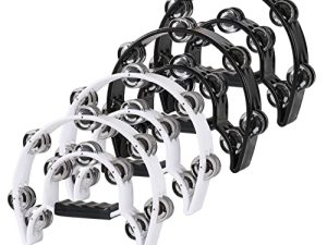4 Pack Handheld Tambourine with Metal Jingles