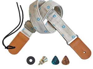 Farcaya Ukulele Strap Soprano Concert Tenor Baritone Banjo Mandolin Cotton Linen Leather Ends Uke Strap
