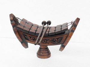 GABUR Thai Traditional Musical Instruments Teakwood Teak Wood Wooden Xylophone 8 Bar Notes