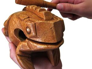 Deluxe Large 6" Wood Frog Guiro Rasp - Percussion Musical Instrument Tone Block - by World Percussion USA