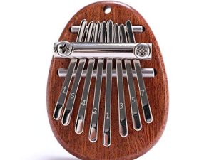 8 Keys Mini Kalimba Thumb Piano Solid Wood Finger Piano Portable Marimba Musical Small Cute Kalimbas with Lanyard