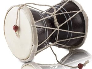 Handmade Wooden & Leather Classical Indian Folk Dumroo Damroo Damaru Hand Drum Set Percussion Decorative Collectible Showpiece World Musical Instruments (Brown)