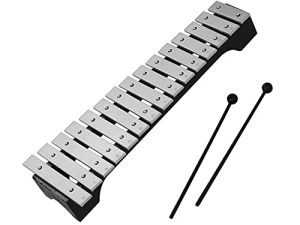 NTBL 15-Note Xylophone Glockenspiel Wooden Base Aluminum Bars with Mallets Percussion Musical Instrument Gift with Carrying Bag
