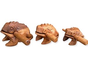Percussion Instruments Wooden Frog 3 Pcs Set of 4 Inch Frog