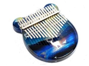 gudemoni Thumb Piano 17 Keys Transparent Thumb Piano Painted Finger Piano with EVA Case
