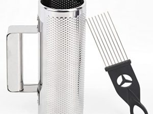 Mowind Metal Guiro Stainless Steel Hand Percussion Musical Instruments with Scraper 8" 3"