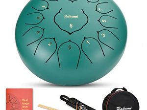 Steel Tongue Drum-13 Note 12 Inch Percussion Instrument Lotus Hand Pan Drum C key with Drum Mallets Carry Bag…