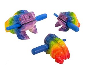 Cozinest Percussion Instruments Rainbow Wooden Frog 4 Inch