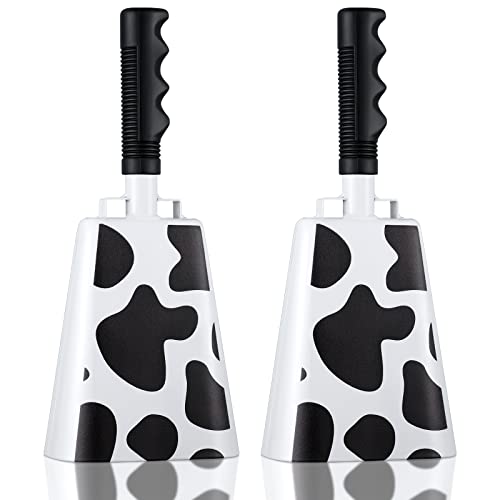 Spiareal 2 Pieces 10 Inch Steel Cowbell with Handle Cheering Bell for Sports Games Events Large Solid School Bells Metal Noise Maker Loud Percussion Musical Instrument Call Bell Alarm Spiareal 2 Pieces 10 Inch Steel Cowbell with Handle Cheering Bell for Sports Games Events Large Solid School Bells Metal Noise Maker Loud Percussion Musical Instrument Call Bell Alarm