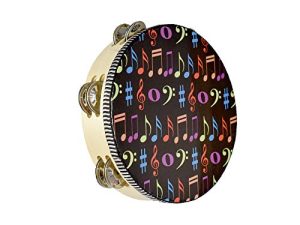 ENNBOM Tambourine Hand Bell Double Row Jingles Music Persuccion Church (8 Inch
