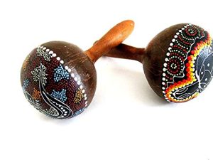 Maracas Large Wooden Maracas Rattle Shaker Percussion Instrument Hand Painted Pair - JIVE BRAND