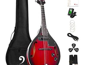 Mandolin A Style Acoustic Electric Mandolins Instrument Vintage Red Sunburst Mahogany Wood for Beginner Adults