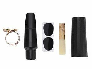 Tenor Sax Saxophone ABS Mouthpiece with Cap Metal Buckle Reed Pads Flute Head Reed Tooth Pads Musical Instruments