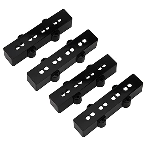 4Pcs Yootones Bass Pickup Covers Neck/Bridge Compatible with 4 String Jazz J Bass Guitar Musical Instrument Parts (Black) 4Pcs Yootones Bass Pickup Covers Neck/Bridge Compatible with 4 String Jazz J Bass Guitar Musical Instrument Parts (Black)