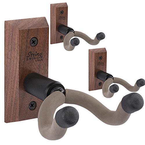 String Swing 3 Pack CC01K-BW Hardwood Home and Studio Guitar Keeper - Black Walnut Acoustic Electric Guitar Hanger String Swing 3 Pack CC01K-BW Hardwood Home and Studio Guitar Keeper - Black Walnut Acoustic Electric Guitar Hanger