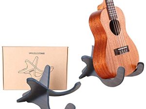 TIHOOD Wooden Ukelele Stand Holder Musical Instrument Stand Concert Portable Wood Stand for Small Guitar