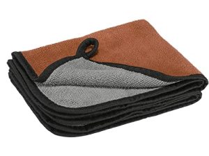 MECCANIXITY Microfiber Cleaning Cloths 12 x 16 Inch Guitar Polishing Cloths Microfiber Towels for Musical Instrument Guitar Piano Gray Brown 2 Pack