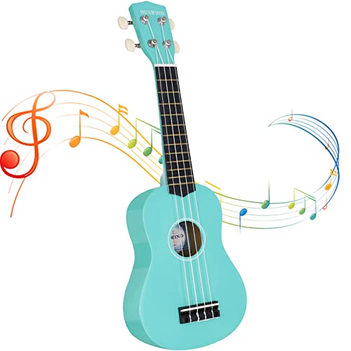 HUAWIND Soprano Ukulele For Beginners Four String Ukulele Start Pack with Gig Bag Light Blue Kids Ukelele HUAWIND Soprano Ukulele For Beginners Four String Ukulele Start Pack with Gig Bag Light Blue Kids Ukelele