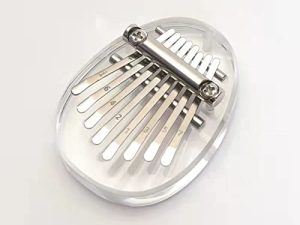 Mini Kalimba 8 Keys Crystal Thumb Piano Best Gift for Kids Adults and Beginners in Birthday Christmas and Other Occasions(Crystal oval)