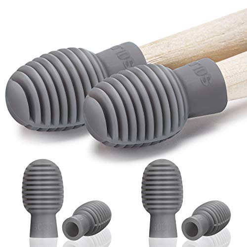 4 Pieces Drum Mute Drum Dampener Silicone Drumstick Silent Practice Tips Percussion Accessory Mute Replacement Musical Instruments Accessory (Grey) 4 Pieces Drum Mute Drum Dampener Silicone Drumstick Silent Practice Tips Percussion Accessory Mute Replacement Musical Instruments Accessory (Grey)