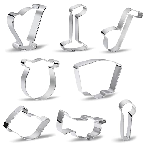 Musical Instrument Cookie Cutters 8-Piece Music Cookie Cutter Set with Stage Microphone Musical Instrument Cookie Cutters 8-Piece Music Cookie Cutter Set with Stage Microphone