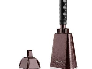 Cowbell with handle 10 Inch - Cow Bells noise makers Black cowbells for sporting events Football Games Loud Cheering