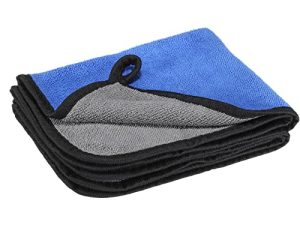 MECCANIXITY Microfiber Cleaning Cloths 12 x 16 Inch Guitar Polishing Cloths Microfiber Towels for Musical Instrument Guitar Piano Gray Blue 2 Pack