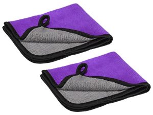 MECCANIXITY Microfiber Cleaning Cloths 12 x 16 Inch Guitar Polishing Cloths Microfiber Towels for Musical Instrument Guitar Piano Gray Purple 2 Pack