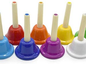 ENNBOM Hand Bell Shake 8 Notes Diatonic Metal Hand Bell Kit Rhythm
