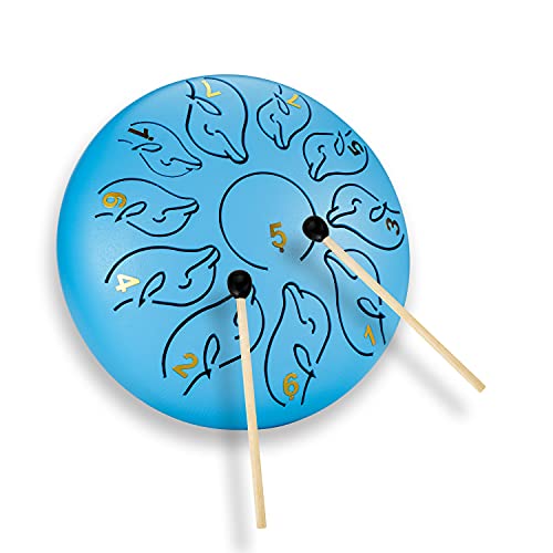 6 Inch 11 Note Steel Tongue Drum Percussion Instrument Hand Pan Drum with Drum Mallets Carry Bag 6 Inch 11 Note Steel Tongue Drum Percussion Instrument Hand Pan Drum with Drum Mallets Carry Bag