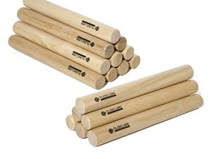 MUSICUBE 8 Pairs (8 Inch 16 Packs) Wood Claves Musical Percussion Instrument Natural Wood Lummi Sticks Rhythm Sticks Claves for Kids