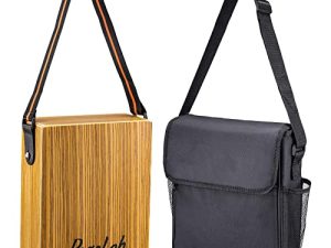 POGOLAB Portable Traveling Cajon Box Drum Wood Cajon Drum Musical Hand Percussion Instrument with Strap Carrying Bag