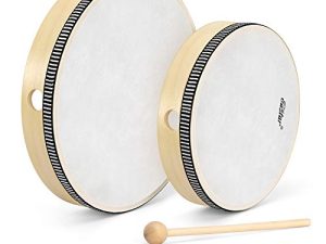 Eastar Frame Drums 8" & 10" Hand Drums Musical Instrument for Kids Beginners Adults Drum Percussion Instrument Wood Drum with 2 Sticks
