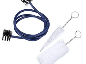 3 Pieces Trumpet Cleaning Care Kit Trumpet Mouthpiece Brush Valve Brush Flexible Brush with Metal Handle
