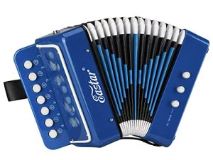 Eastar Kids Accordion Toy Accordian Mini Musical Instruments 10 Keys Button for Child Children Kids Toddlers Beginners (Blue)