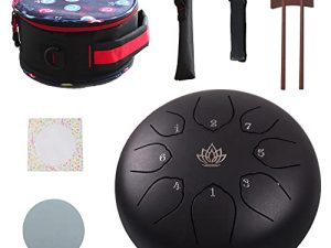 Yasisid Steel Tongue Drum 6 Inches Steel Hand Drum C-Key with Bag
