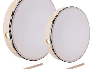 Foraineam 10 Inch & 8 Inch Hand Drum Percussion Wood Frame Drum with Drum Stick