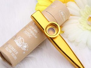 Kazoo Golden Aluminum Alloy with Five Membrane Flute Diaphragm Mouth Kazoos Musical Instruments