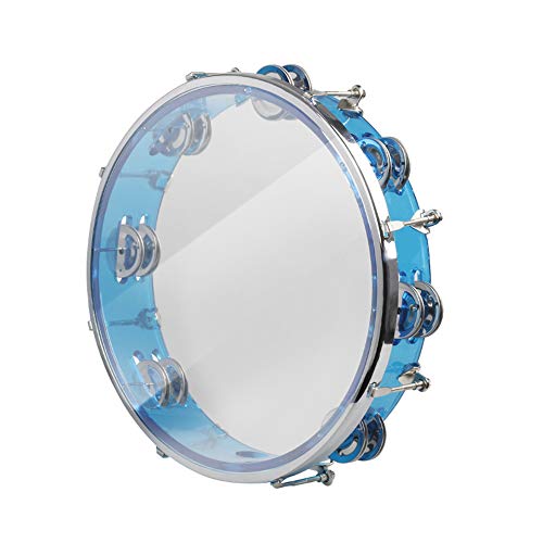 ENNBOM Tambourine Adjustable Tone Hand Drum Double Row Metal Jingles Hand Bell Performance Level Handheld Percussion (Blue) ENNBOM Tambourine Adjustable Tone Hand Drum Double Row Metal Jingles Hand Bell Performance Level Handheld Percussion (Blue)