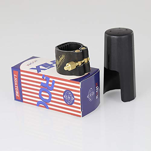 Rochix Genuine Leather Ligature and Plastic Cap for Alto Saxophone Sax Rochix Genuine Leather Ligature and Plastic Cap for Alto Saxophone Sax