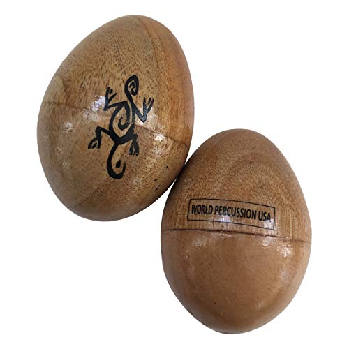 Wood Egg Shaker - Natural Finish - Pair (2pcs) by World Percussion USA (Natural Wood) Wood Egg Shaker - Natural Finish - Pair (2pcs) by World Percussion USA (Natural Wood)