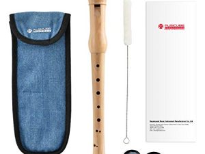MUSICUBE Soprano Recorder Instrument for Kids Adults Baroque Maple Wood Recorder with Clean Kit and Storage Bag Musical Instrument Kit Beginner and Students Friendly