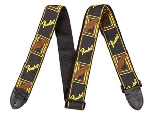 Fender Neon Monogramed Daphne Blue Guitar Strap