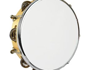 ENNBOM Tambourines for Adults Hand Held Ring Bell Adjustiable Metal Jingles Wood Frame Hand Drum (10")