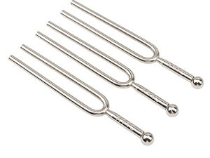 3Pcs Yootones A 440Hz Tuning Fork Standard Tuner Tone Tool Musical Instruments Compatible with Violin Guitar Tuner Device (Silver)