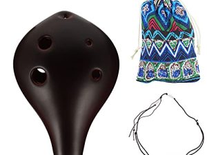 MILISTEN 1 Set 6 Hole Plastic Ocarina for Kids Beginners Includes Lanyard and Bag Alto Ocarina Musical Instrument Gift Coffee