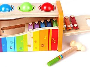 Hape Pound & Tap Bench with Slide Out Xylophone - Award Winning Durable Wooden Musical Pounding Toy for Toddlers