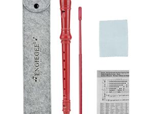 SJOYS 8-Hole Soprano Descant Recorder Kids Music Flute with Cleaning Rod & Case Bag For School Student Home Entertainment Red