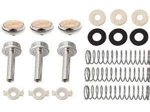 TUOREN Trumpet Valve Sytem Replacement Parts include Trumpets Finger Buttons Valve Cap Spring Felt Washer Piston Guides Musical Instruments Accessories Set of 18pcs Silver